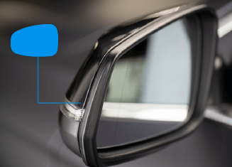 Interior rearview mirror bonding