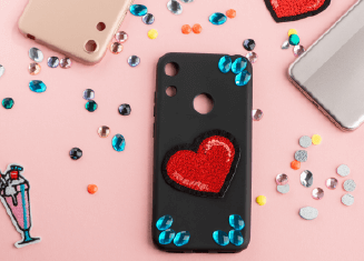 Fixation of decorative parts in phone cases